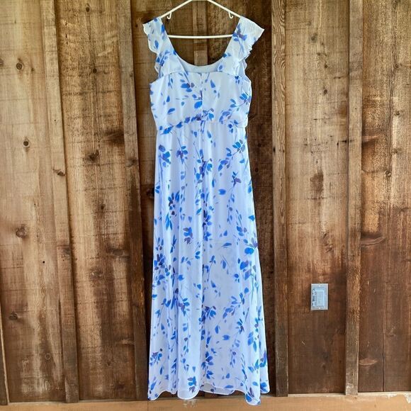 NINE WEST Floral Ruffle Faux Wrap Maxi Dress - Picture 8 of 12